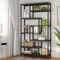 Tribesigns 8-Shelves Staggered Bookshelf Rustic Industrial Etagere Bookcase